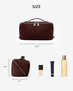 Eachy large-size bag provides ample space for skincare and makeup