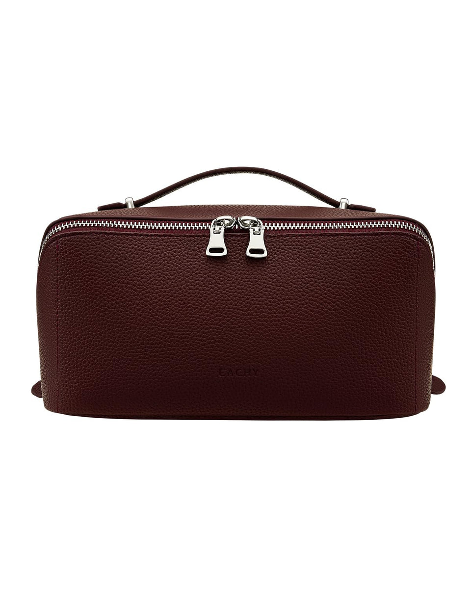 Eachy Travel Makeup Bag in open-flat design for easy access to cosmetics