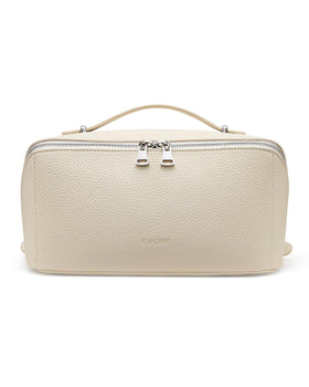 EACHY Travel Makeup Bag main compartment in lychee leather for organized travel