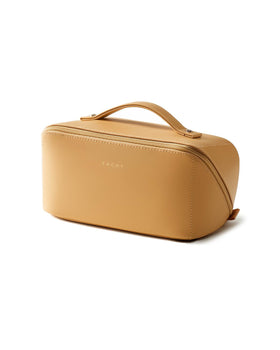 Eachy Travel Makeup Bag opened flat for quick access to cosmetics.