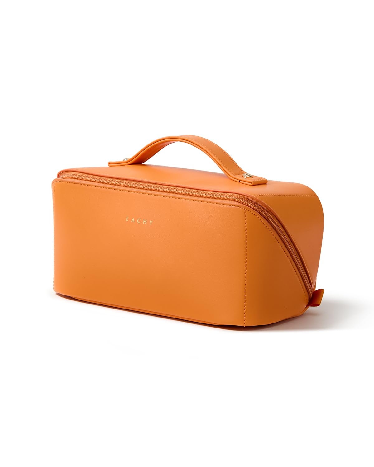 EACHY travel makeup bag open view showing organized interior for cosmetics
