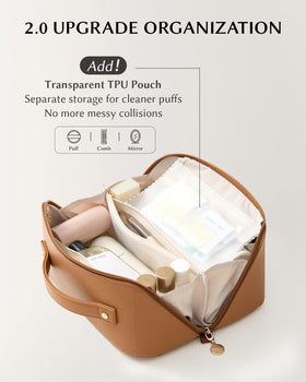 Side brush pocket keeps small tools neatly stored for quick access