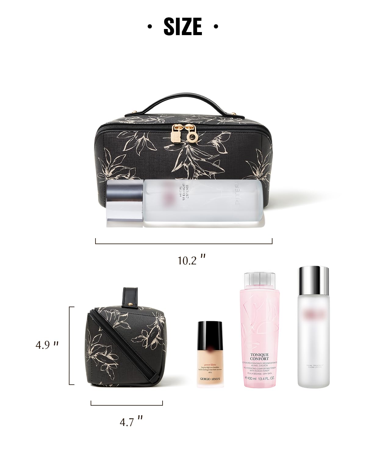 Eachy travel makeup bag interior appears spacious for products