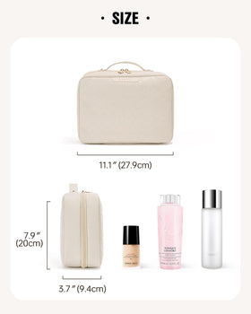 EACHY Travel Toiletry Bag elastic bands secure items during transit.