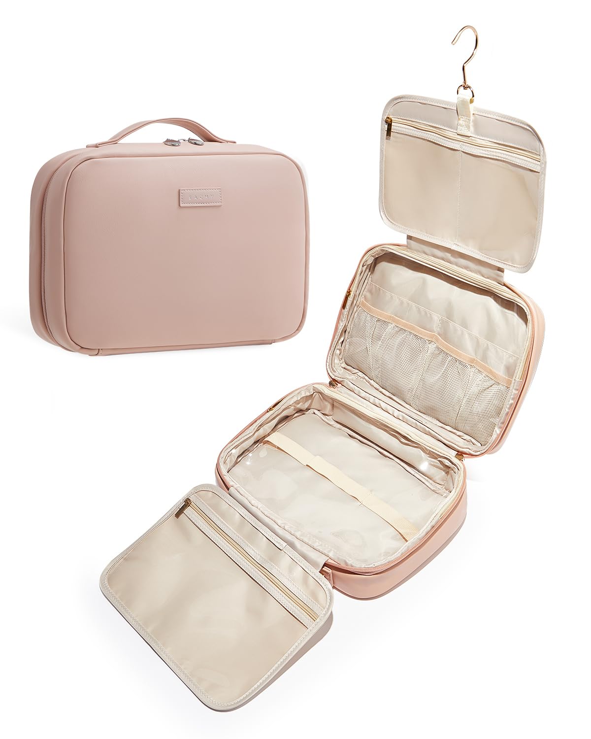 Eachy travel toiletry bag with hanging hook keeps essentials within reach on the go.