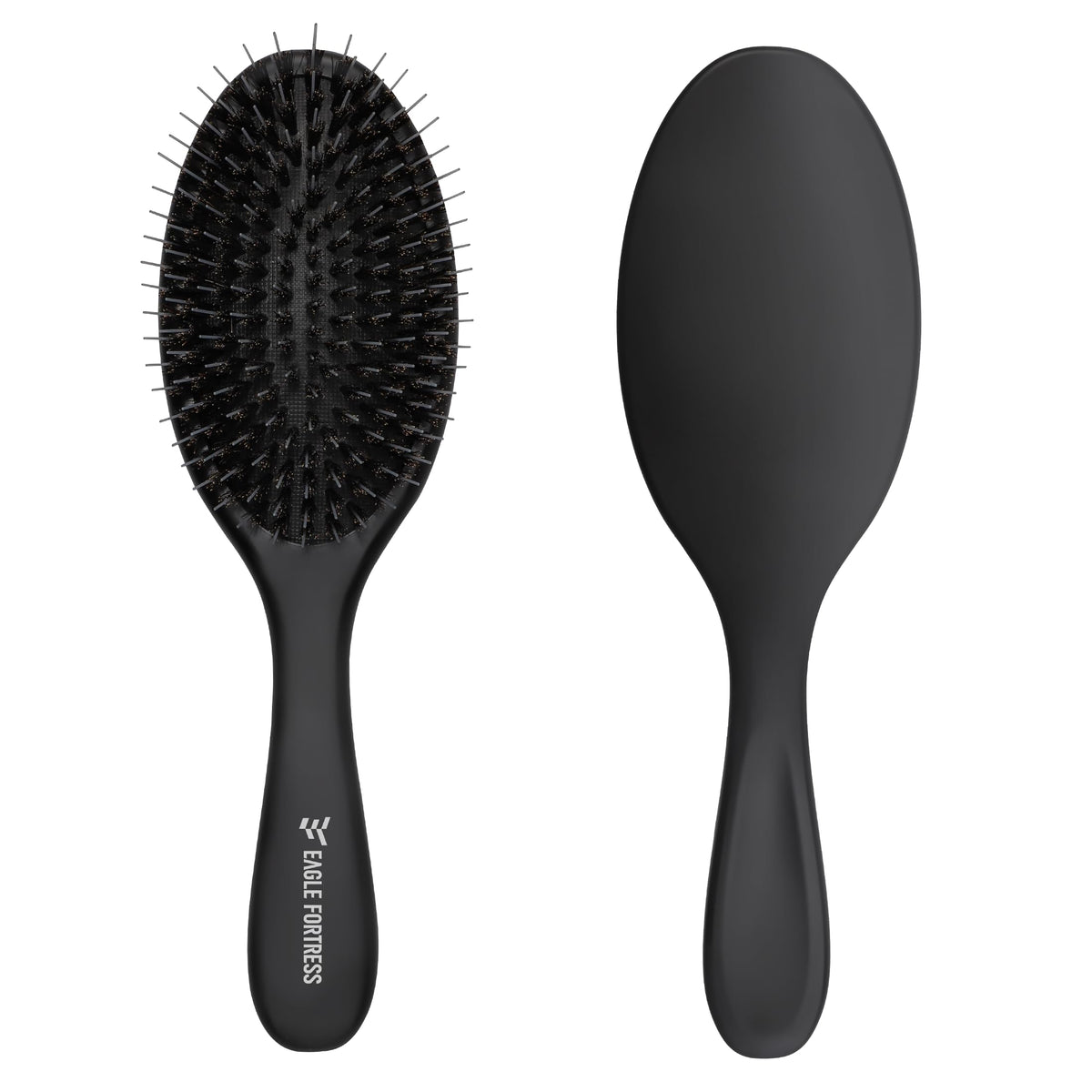 EAGLE FORTRESS Boar Bristle Brush close-up showing natural bristles for smoothing.