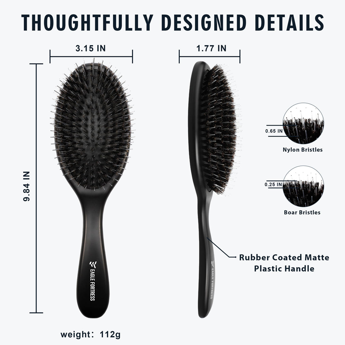 EAGLE FORTRESS brush extension-friendly design protects wigs and extensions.