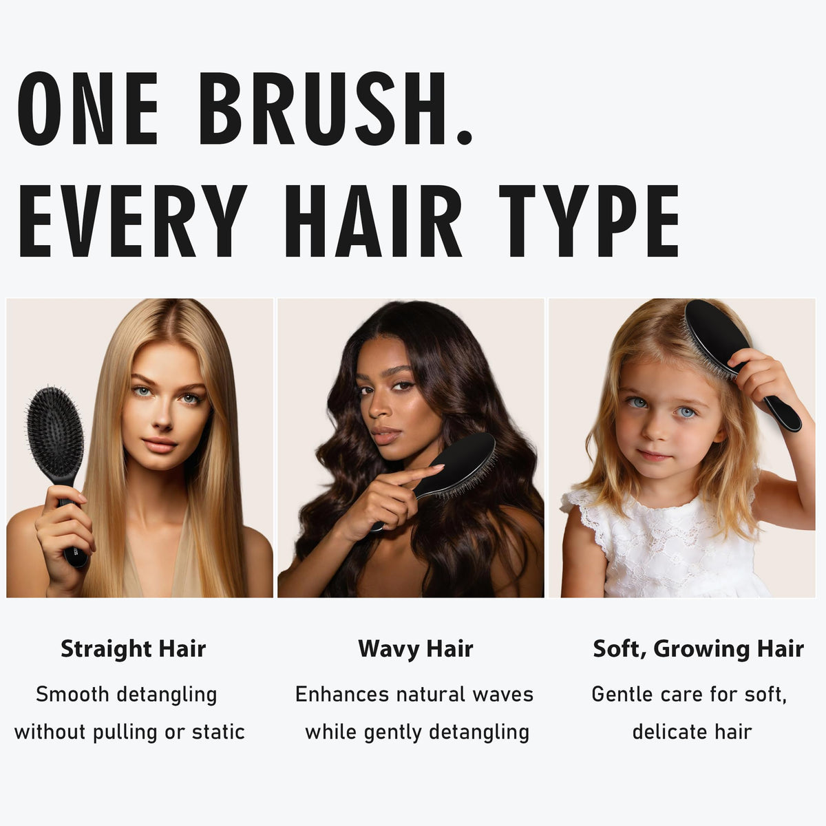 EAGLE FORTRESS brush ergonomic handle for comfortable daily styling.