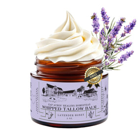 EAP ACRES Lavender-Infused Whipped Tallow Balm in jar for daily moisture