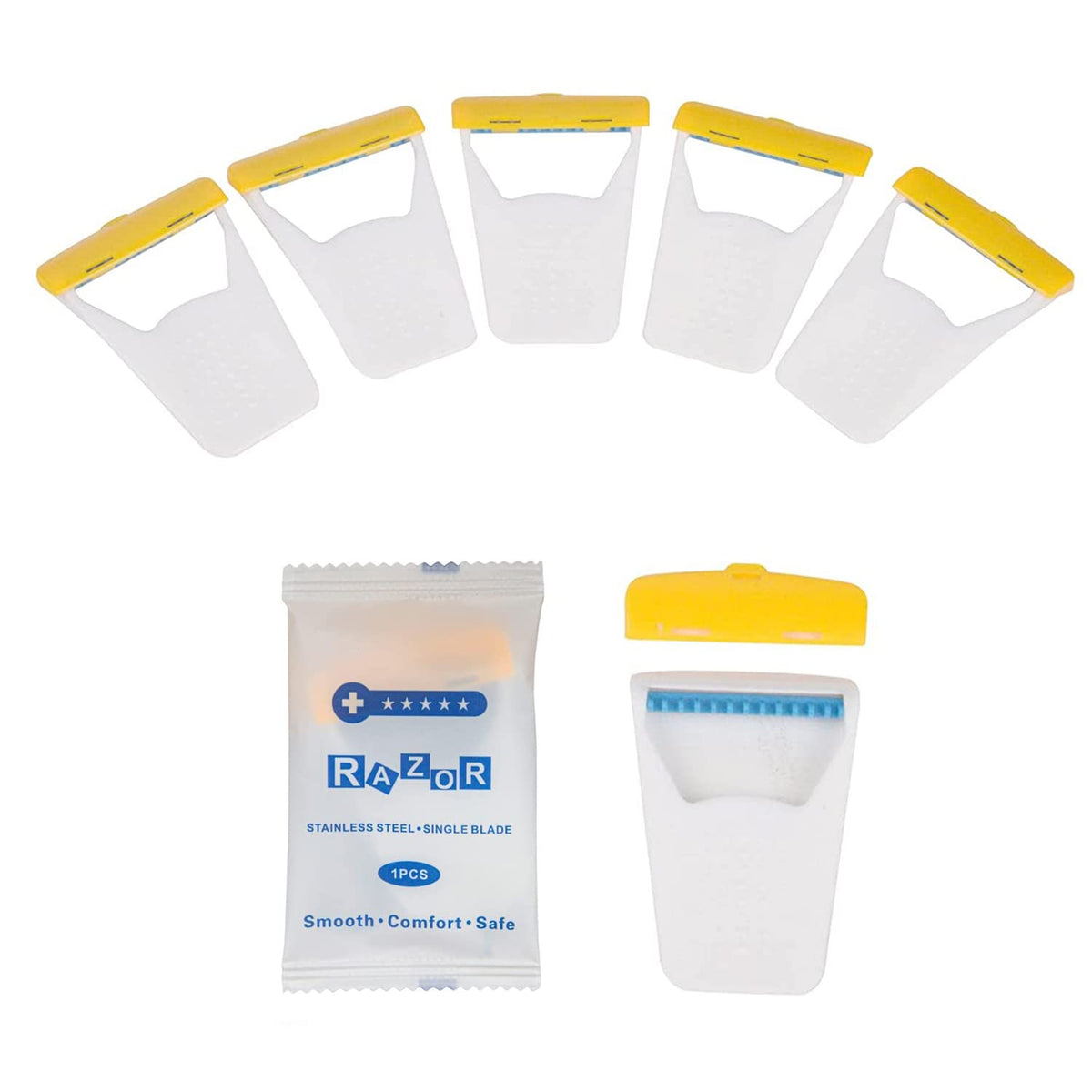 EAPC 50-pack razor box, compact and travel-ready for quick touch-ups.