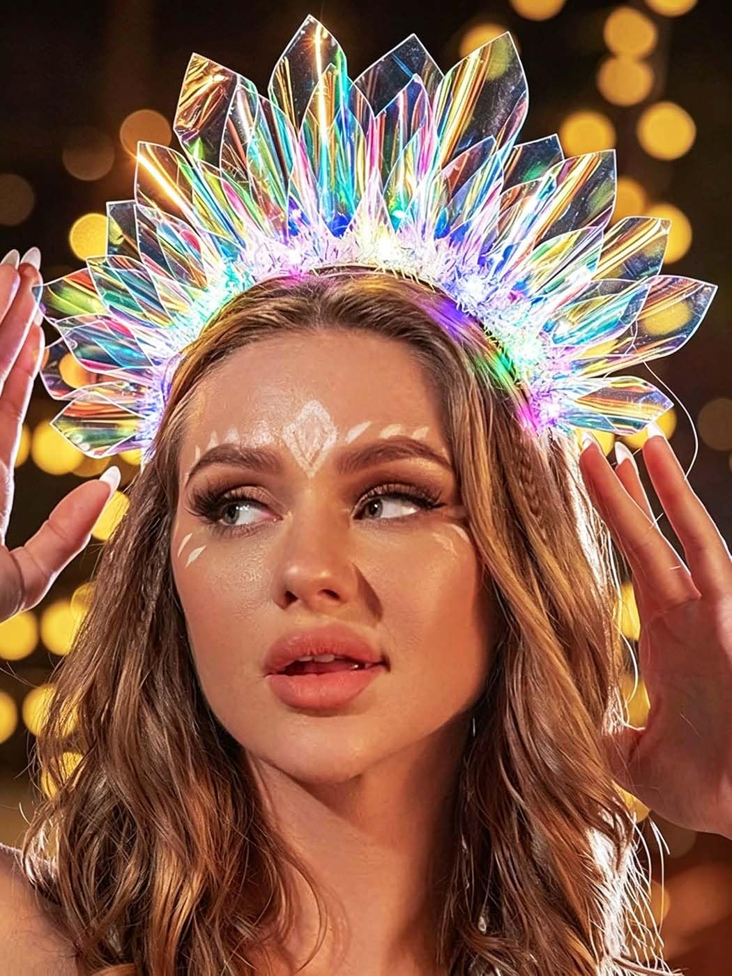 EARENT headband showing three flashing modes for varied illumination