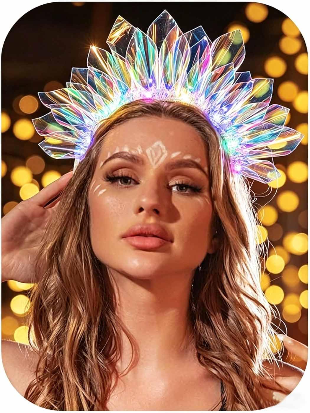 EARENT light-up headband neon close-up for radiant festival style