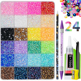EARLMONI rhinestones flatback collection with multi-color facets for bedazzling