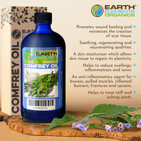 Family care scene with Earth Elements Comfrey Oil for all ages.