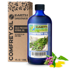 Earth Elements Organics Comfrey Oil bottle for skin repair and gentle massage.