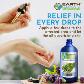Skin-friendly Earth Elements Organics Comfrey Oil after application.