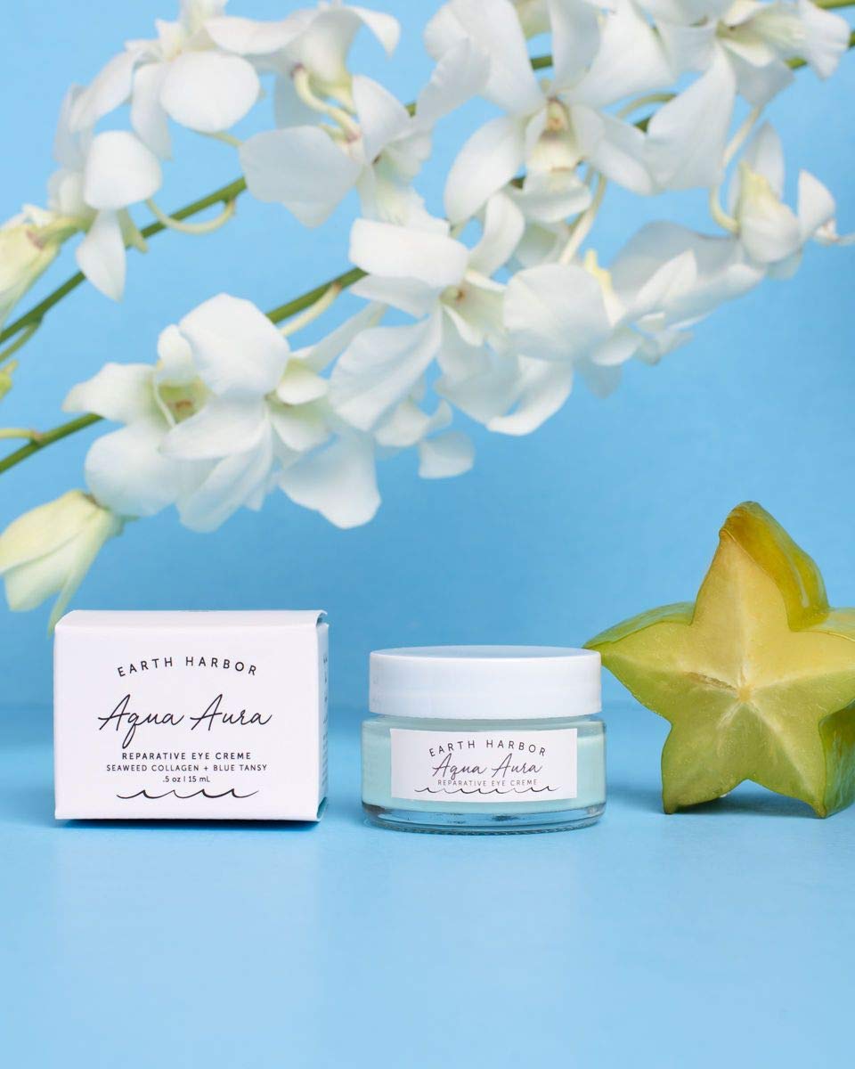Aqua Aura eye creme seaweed collagen image conveys deep hydration
