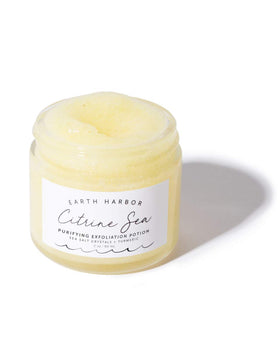 Earth Harbor Citrine Sea Purifying Exfoliation Potion bottle highlighting natural ingredients for cleansing