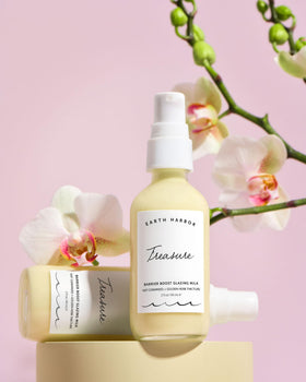 Earth Harbor Treasure Barrier Boost ingredients highlight oat ceramides and botanicals.