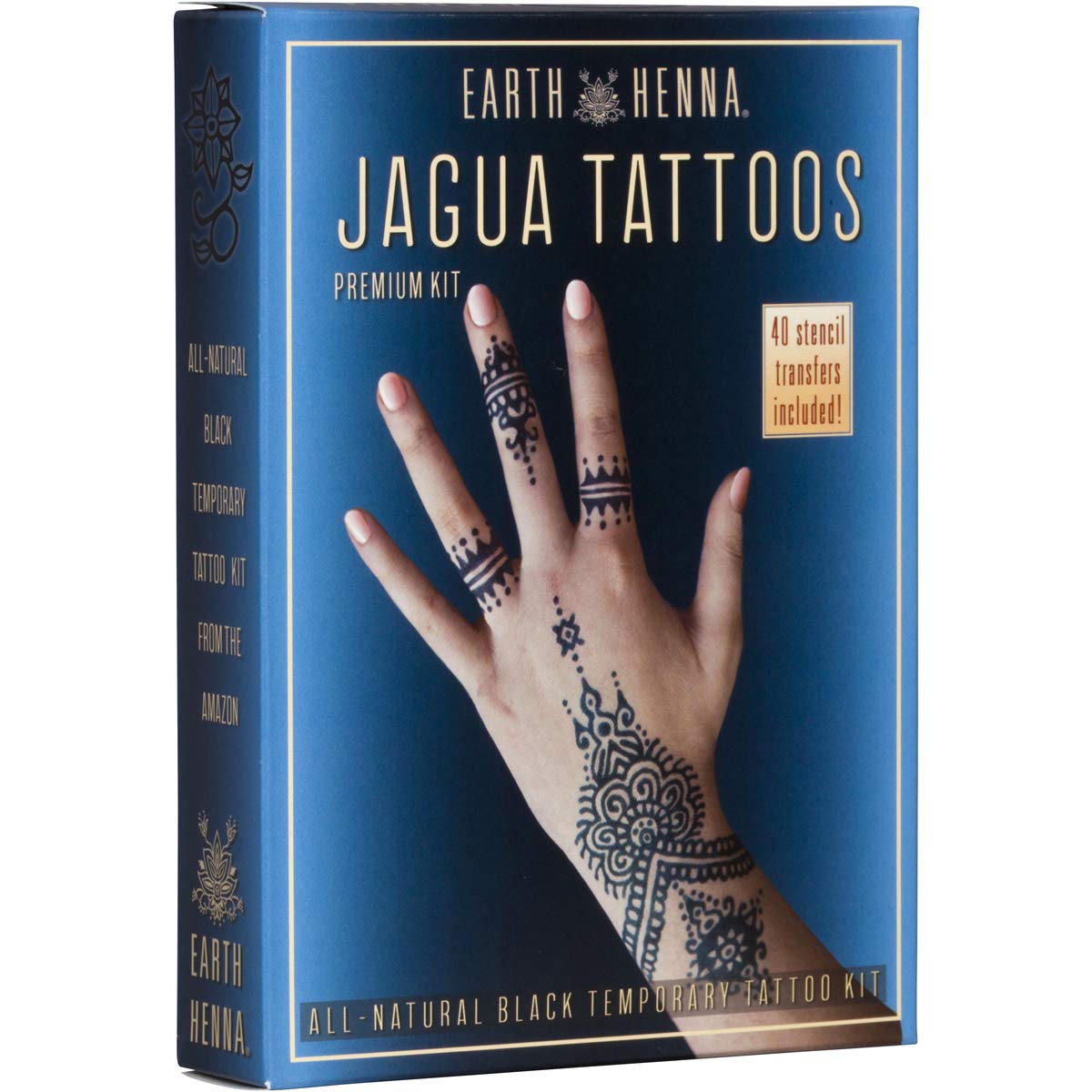 Earth Henna Jagua Black Tattoo Kit with ready-to-use gel for safe body art