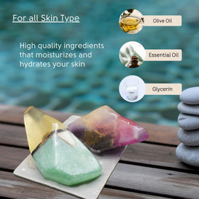 Earth & Home Tiger Eye crystal soap adds natural display in the shower