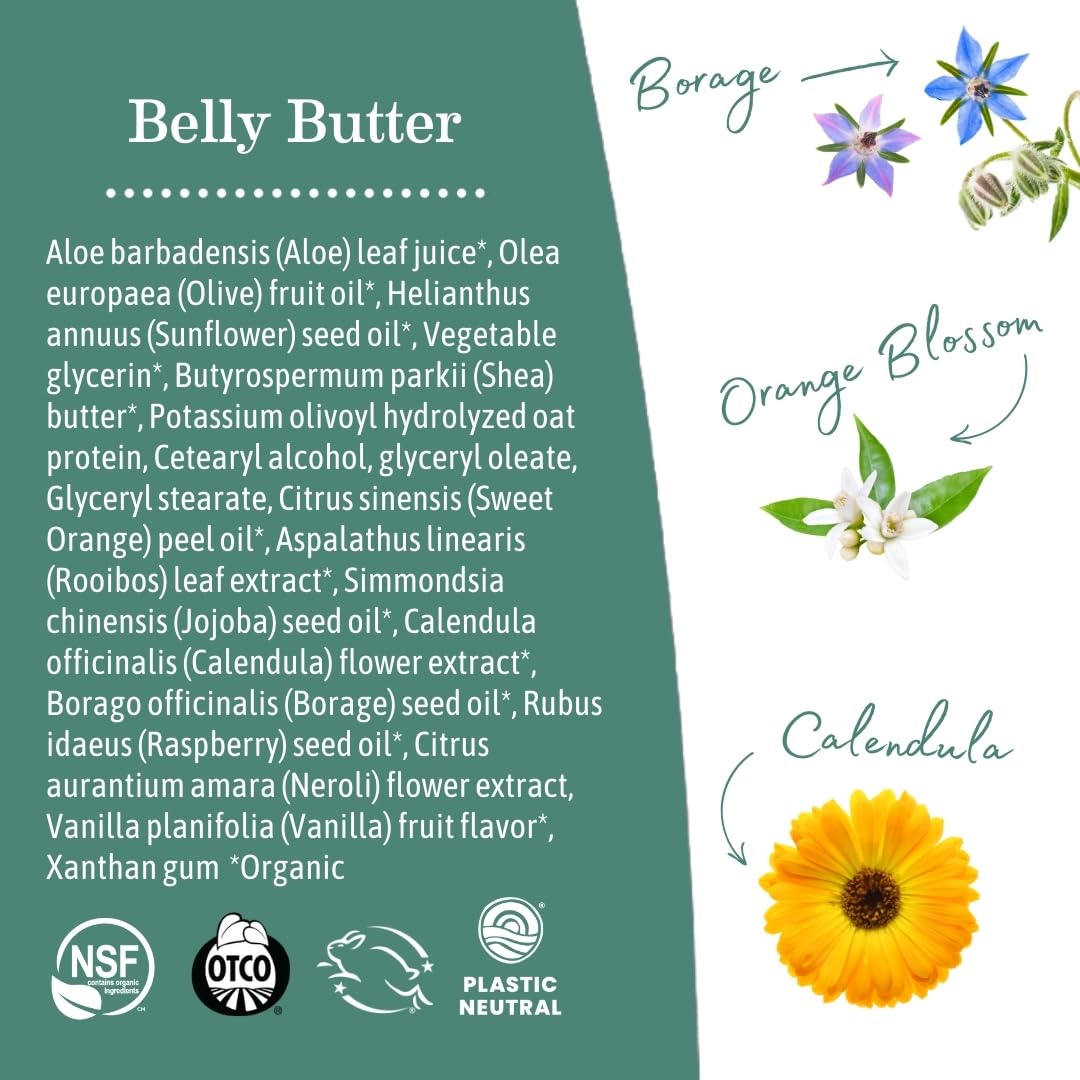 Earth Mama Belly Butter fragrance-free label for sensitive skin users.