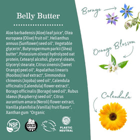Earth Mama Belly Butter fragrance-free label for sensitive skin users.