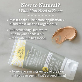 Earth Mama SPF 40 label on bottle indicating broad spectrum protection