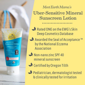 Earth Mama Uber-Sensitive Sunscreen Application Spread on skin demonstrates easy coverage.