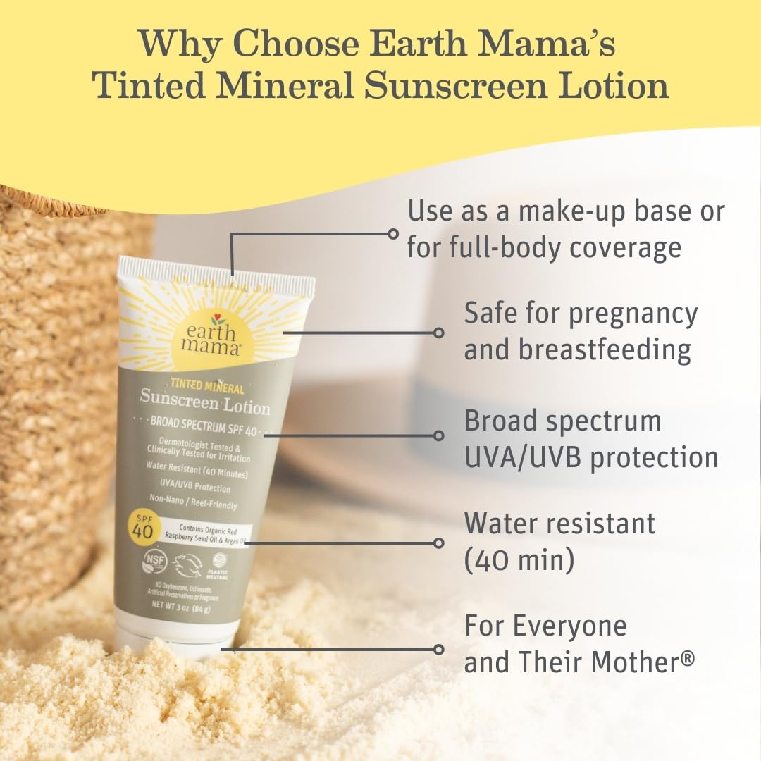Earth Mama water-resistant 40-minute claim on label for outdoor use
