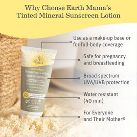 Earth Mama water-resistant 40-minute claim on label for outdoor use