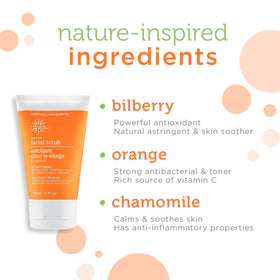 Earth Science Apricot Gentle Exfoliating Scrub closeup highlights apricot oil and natural ingredients.