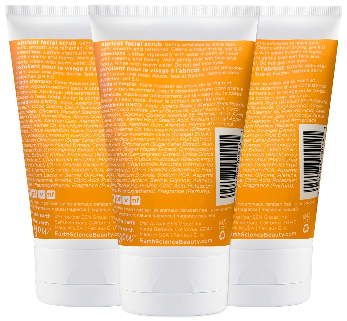 Earth Science Apricot Gentle Exfoliating Scrub lather reveals rich foam for cleansing without drying.