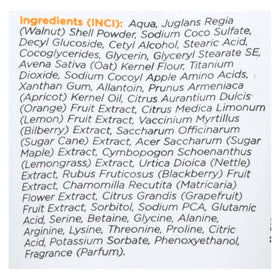 Earth Science Apricot scrub packaging label highlights natural ingredients for all skin types.