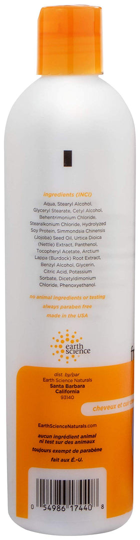 Earth Science fragrance-free conditioner being applied for gentle daily conditioning on sensitive scalp