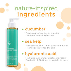 Earth Science Gentle Clarifying Face Wash ingredients cucumber and aloe for hydration