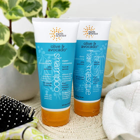 Masque paired with Olive & Avocado Shampoo supports a complete care routine.