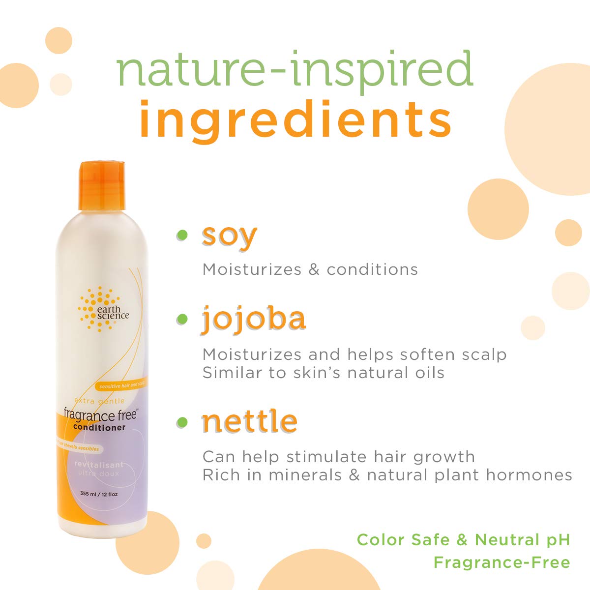 Earth Science unscented conditioner highlights vegan and cruelty-free care for gentle cleansing