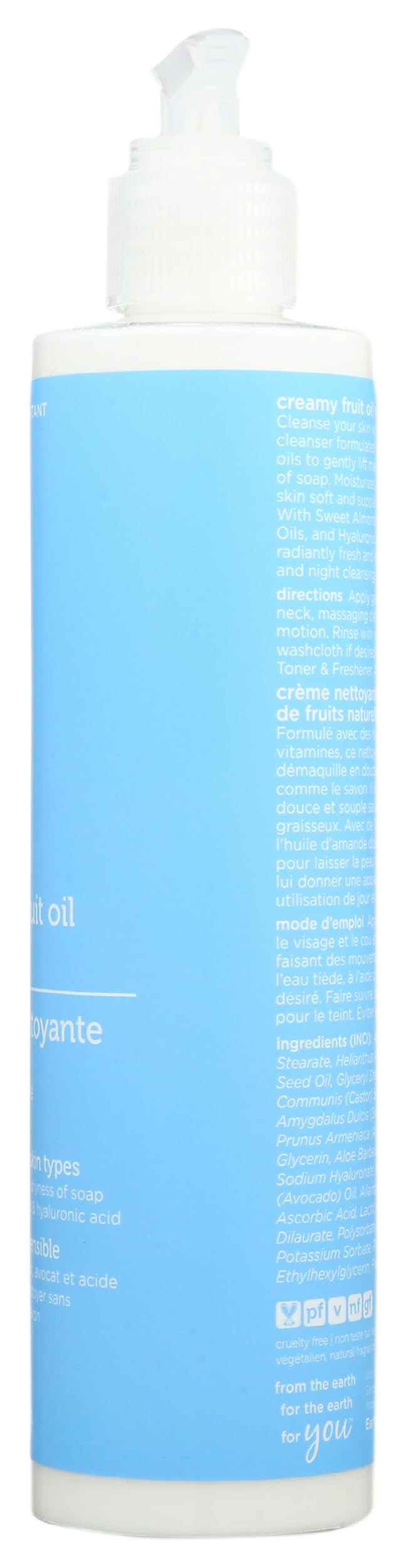 Earth Science A-D-E Cleanser fruit oil blend close-up highlights nourishing ingredients.