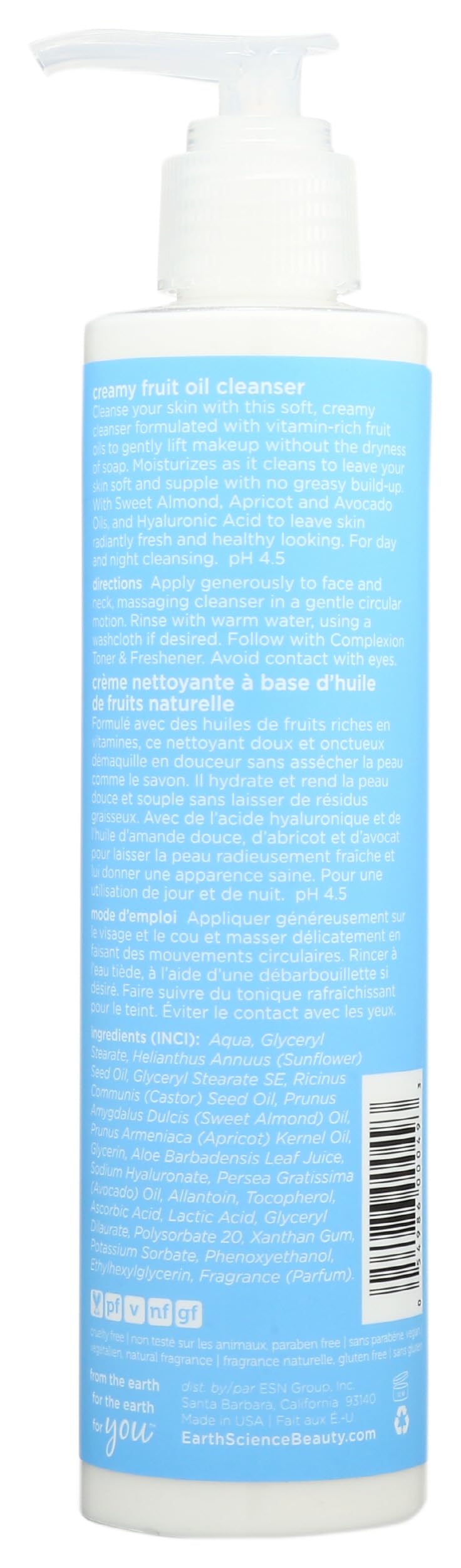 Creamy texture close-up shows Earth Science A-D-E Cleanser delivering gentle cleansing.