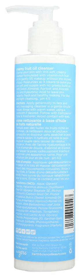 Creamy texture close-up shows Earth Science A-D-E Cleanser delivering gentle cleansing.