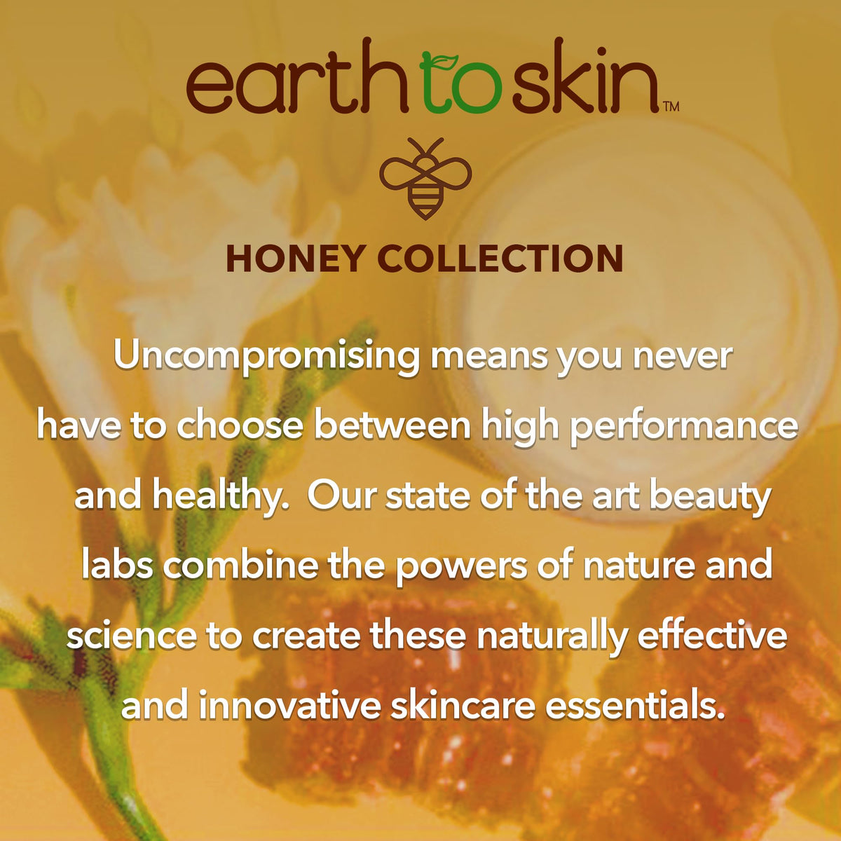 Earth To Skin Manuka Honey Serum packaging box emphasizing clean ingredients.