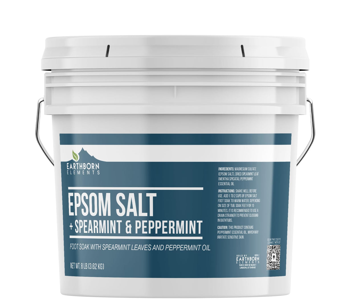 Earthborn Elements spearmint-peppermint foot soak bucket with mint aroma for relaxation