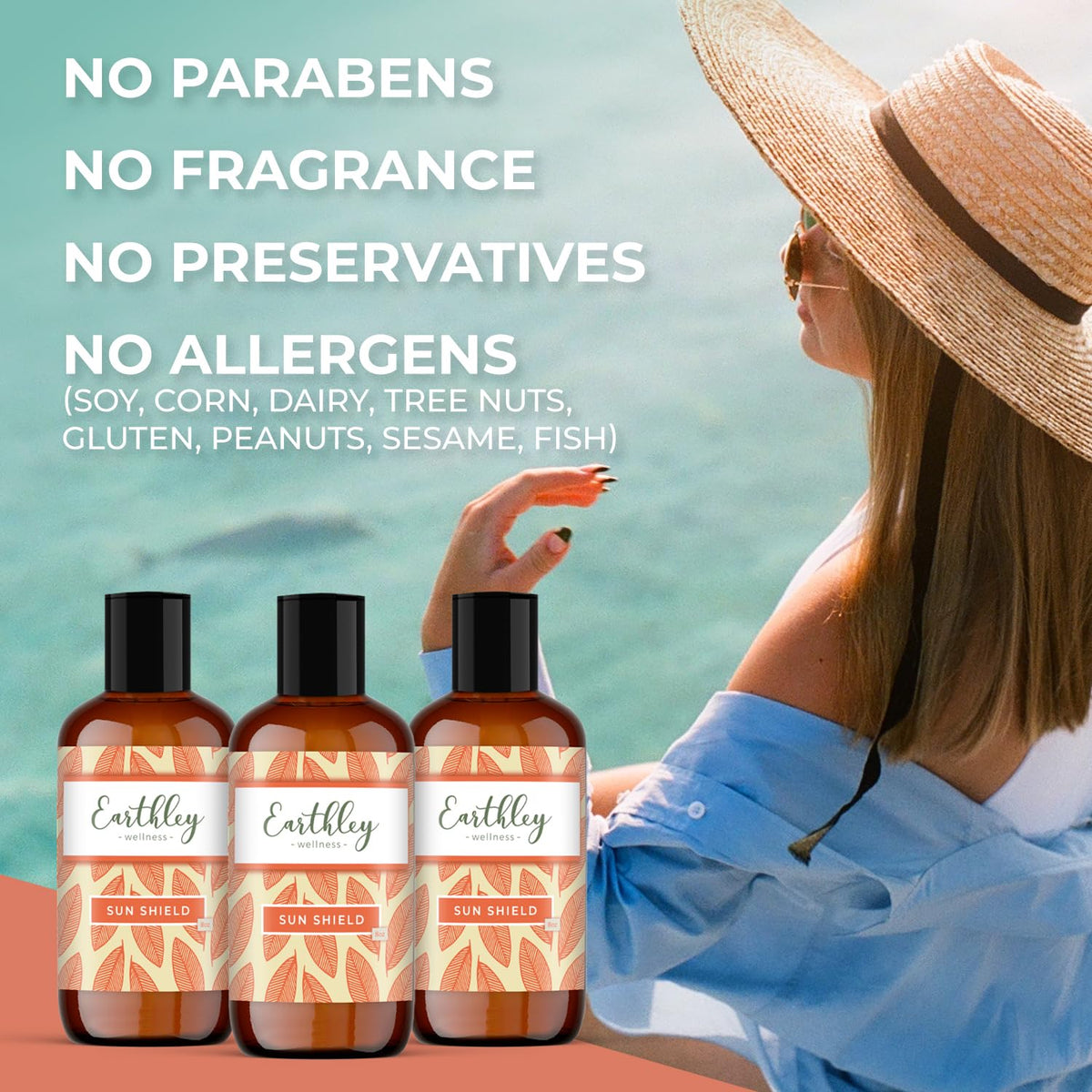 Earthley Wellness Sun Shield outdoors scene implies protection during activities.