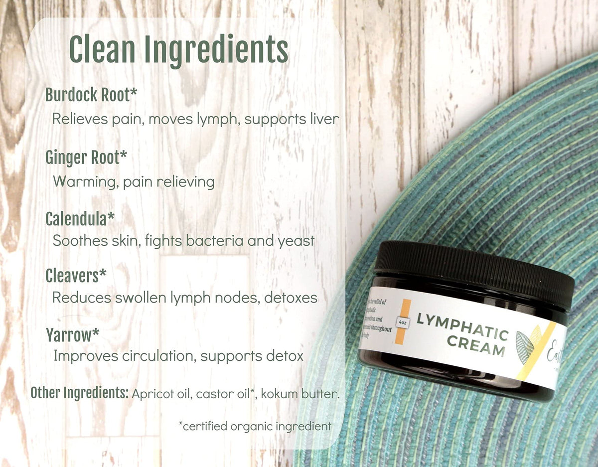 Earthley Wellness Lymphatic Cream apricot oil close-up highlights nourishing skin benefits.