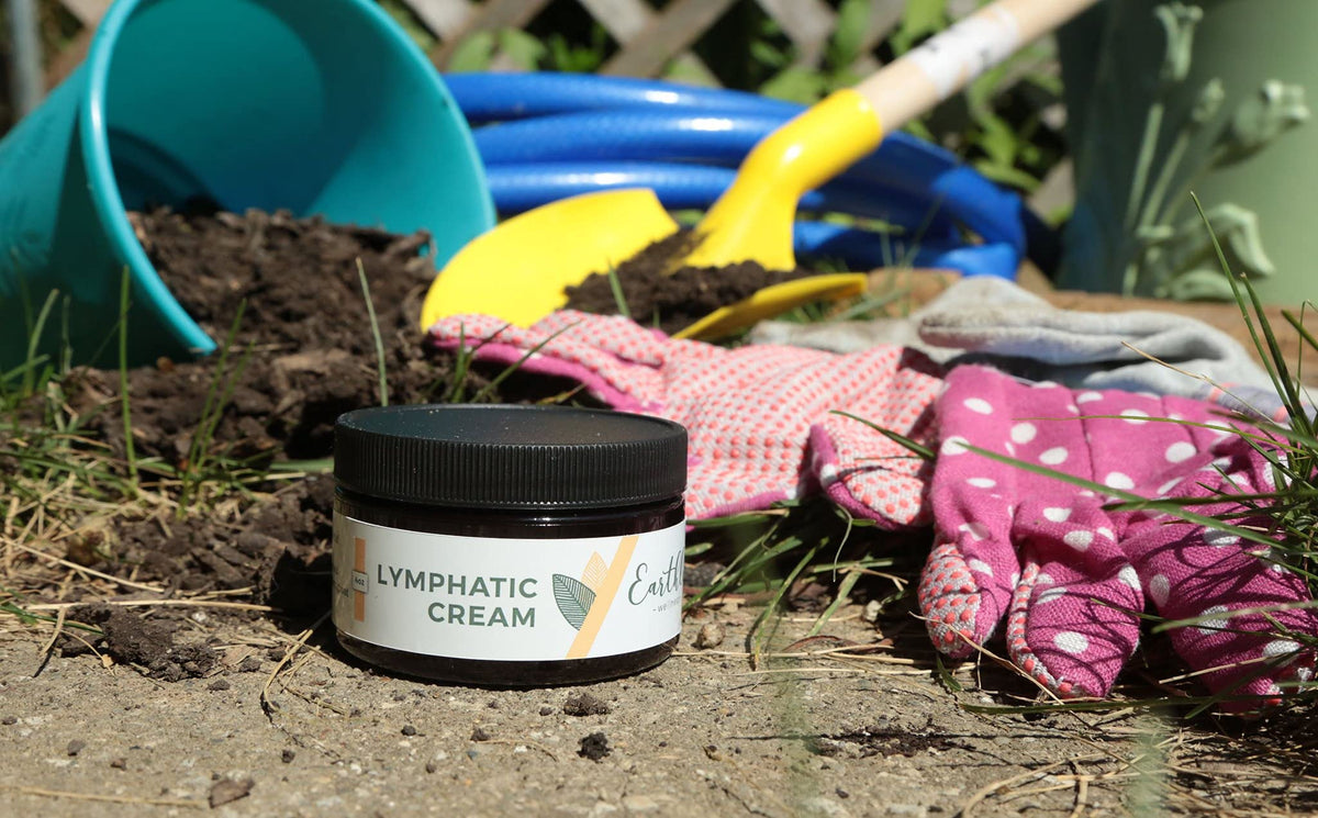 Earthley Wellness Lymphatic Cream castor oil focus signals potential support for lymph movement.