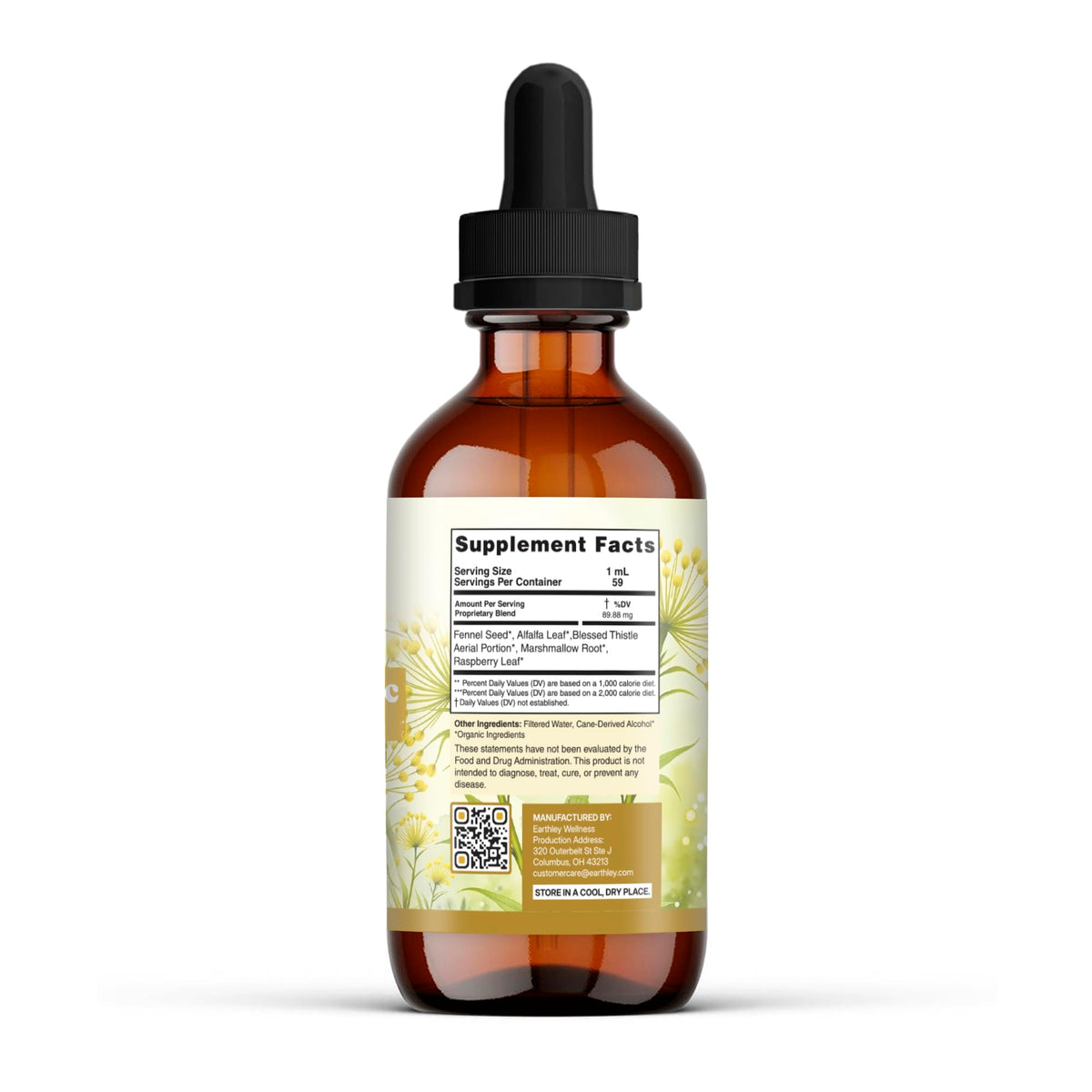 Earthley Wellness Mama’s Magic Milk Boost label closeup—highlights additive-free formula for purity.
