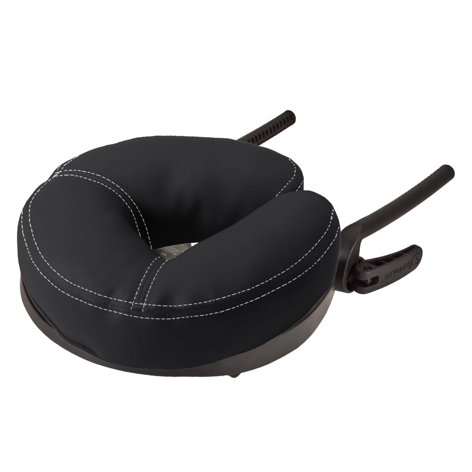 EarthLite Caress headrest adjustment demonstrates precise client support and secure positioning