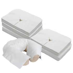 EarthLite disposable headrest covers with a non-sticking surface for hygienic massage tables.
