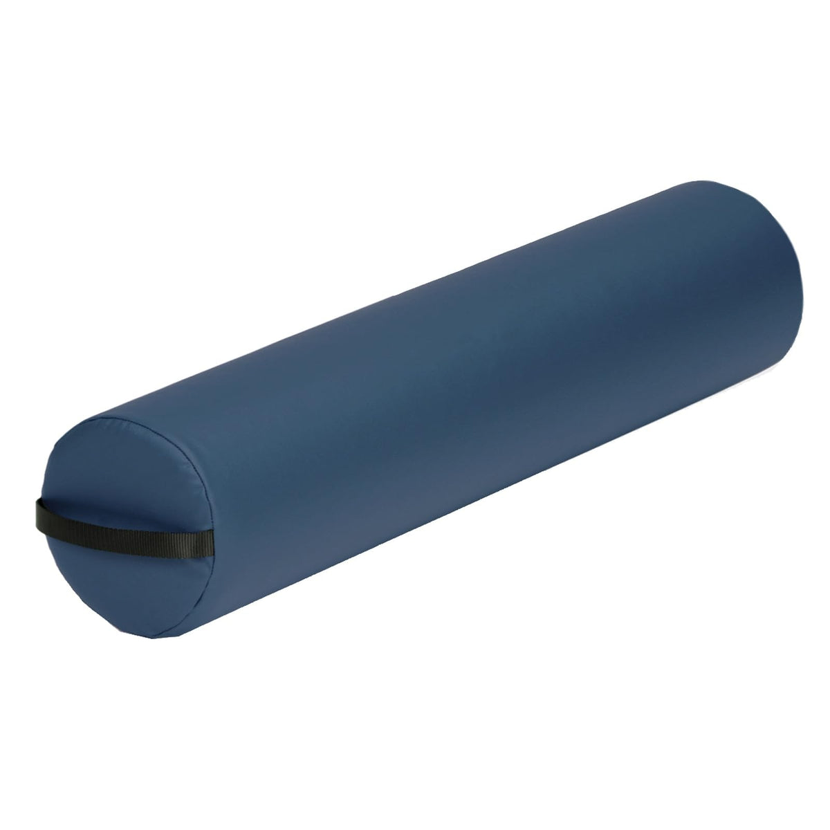 EarthLite Massage Bolster Pillow Full Round in Mystic Blue offers durable back support for sessions.